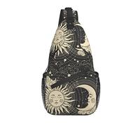 Borsa a tracolla Tarot Sun Moon Witchy Astrology Night Psichedelico Escursionismo Daypack Crossbody Shoulder Backpack Travel Chest Pack for Men Women