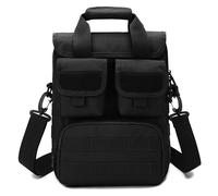 Borsa a Tracolla Tattica, Borsa a Tracolla MOLLE Porta Attrezzi EDC per Laptop da 12 Pollici(Black)