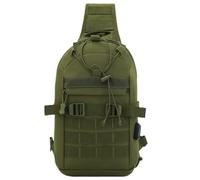 Borsa a Tracolla Tattica, Borsa a Tracolla Sportiva da Pesca e Arrampicata, con Porta di Ricarica USB, per Ciclismo, Viaggi Ed Escursionismo(Green)