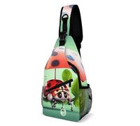 Borsa A Tracolla Tattica Funny Ladybug Holding Umbrellas Sportivo Zaino Monospalla Pratica Borsa Pettorale Per Ciclismo Campeggio Alpinismo 19X39Cm