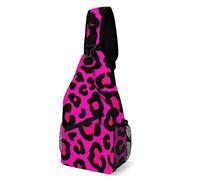 Borsa A Tracolla Tattica Pink Dots Wild Cheetah Leopard Print Sportivo Zaino Monospalla Causal Petto Borsa Per Uomo Ciclismo Viaggio 19X39Cm