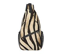 Borsa a tracolla Tiger Skin Print Striped Nature Hiking Daypack Crossbody Shoulder Backpack Travel Chest Pack for Men Women