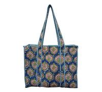 Borsa a tracolla trapuntata blu indiano stampa floreale borsa da donna spiagg...