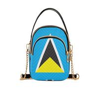 Borsa a tracolla trapuntata con bandiera di Santa Lucia, borsa per cellulare con tracolla carina da donna