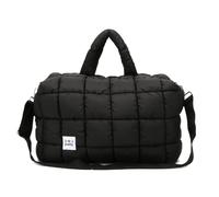 Borsa a tracolla trapuntata da donna, borsa a tracolla per la notte, borsa a tracolla grande, per weekend, palestra, viaggi, nero, Casual