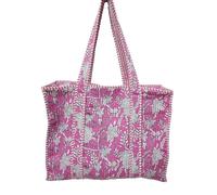Borsa a tracolla trapuntata floreale rosa indiano 100% cotone borsetta donna ...