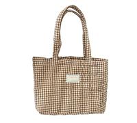 Borsa A Tracolla Trapuntata Oversize Dal Design A Quadretti A Cuore Spaziosa Comoda Tracolla Da Lavoro Per I Professionisti Dello Shopping In Poliestere