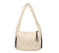 Borsa a tracolla trapuntata per spalla a pieghe a piega sacca da vagabondo per donne (bianca)