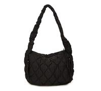 Borsa a tracolla trapuntata per spalla pieghettata borsa da vagabondo per donne (nero)