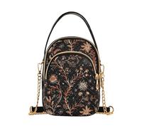 Borsa a tracolla trapuntata vintage in oro rosa con motivo floreale su sfondo nero alla moda per le donne con tasche multiple borsa a mano per le donne per la festa della mamma