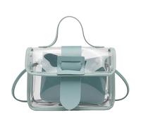 Borsa a tracolla trasparente, approvata dallo stadio, trasparente, con tracolla e manico, approvata dallo stadio, grande borsa per concerti, palestra, viaggi, per donne e uomini, Verde, Refer to