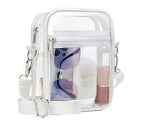 Borsa a tracolla trasparente, approvata per gli stadi, adatta per concerti, eventi sportivi, in materiale PVC unisex Tagli Unica,nero,rosa,grigio,blu,rosso,Viola,Rosso di grandi dimensioni,Bianco di g