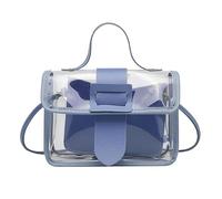 Borsa a tracolla trasparente borsa a tracolla borsa da concerto in pelle vegana approvata dallo stadio per le donne e borse a tracolla per la scuola, Blu, Taglia unica