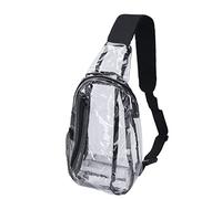Borsa a tracolla trasparente, con PVC trasparente, per concerti allo stadio ed escursioni, borsa piccola sul petto