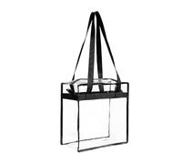 Borsa a tracolla trasparente da spiaggia, borsa di grande capacità, da donna, chiusura a cerniera, impermeabile, per schizzi d'acqua