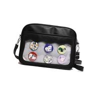 Borsa a tracolla trasparente Itabag a tracolla in pelle PU libro per studenti stile giapponese messaggeri tracolla giapponese per donne pelle PU Itabag spalla trasparente, Nero , One Size