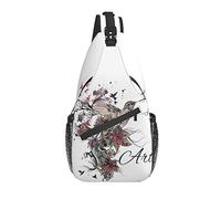 Borsa a tracolla Uccello Fiore Disegnato a mano Astratto Escursionismo Zainetto Zaino a tracolla a tracolla Zaino da viaggio per uomo Donna