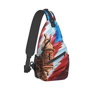 Borsa a tracolla ultraleggera Zaino a tracolla Borsa multiuso antifurto per bicicletta Sport Escursionismo Viaggi Campeggio, Puerto Rico Flag Art