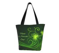 Borsa a tracolla unisex, a pois, riutilizzabile, pieghevole, casual, elegante, per la spesa, per spiaggia, viaggi, lavoro, scuola, Felice St Patrick's D, Taglia unica