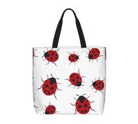 Borsa a tracolla unisex astratta Dr-agonfly riutilizzabile pieghevole casual elegante borsa a tracolla per spiaggia, viaggi, lavoro, scuola, Coccinella, Taglia unica