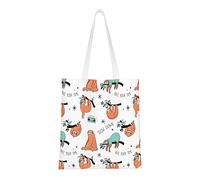 Borsa a tracolla unisex blu con bandiera dell'Honduras, riutilizzabile, pieghevole, casual, elegante, per la spesa, per spiaggia, viaggi, lavoro, scuola, bradipo marrone., Taglia unica