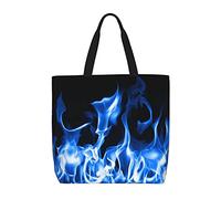 Borsa a tracolla unisex, colorata, perfetta per la musica, riutilizzabile, pieghevole, casual, elegante, per la spesa, per spiaggia, viaggi, lavoro, scuola, Blu fuoco., Taglia unica