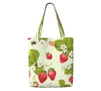 Borsa a tracolla unisex con adorabile fragola, riutilizzabile, pieghevole, casual, elegante, per la spesa, per spiaggia, viaggi, lavoro, scuola