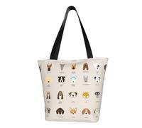 Borsa a tracolla unisex con albero di Natale, riutilizzabile, pieghevole, casual, elegante, per la spesa, per spiaggia, viaggi, lavoro, scuola, Razza canina, Taglia unica