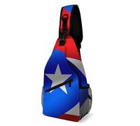 Borsa a tracolla unisex con bandiera Porto Rico, piccola e alla moda