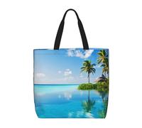 Borsa a tracolla unisex con bella isola nel mare, riutilizzabile, pieghevole, casual, elegante, per la spesa, per spiaggia, viaggi, lavoro, scuola, Beautiful Island a, Taglia unica