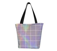 Borsa a tracolla unisex con carota felice, riutilizzabile, pieghevole, casual, elegante, per la spesa, per spiaggia, viaggi, lavoro, scuola, Quadrato riflettente, Taglia unica