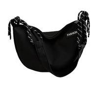 Borsa a tracolla unisex con corda intrecciata e gnocchi, spaziosa borsa a tracolla con cinturino, Nero , Wie im Bild gezeigt (1-3 cm Fehler)