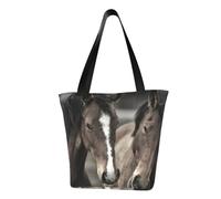 Borsa a tracolla unisex con delfini nel mare, riutilizzabile, pieghevole, casual, elegante, per la spesa, per spiaggia, viaggi, lavoro, scuola, Due cavalli., Taglia unica