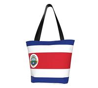 Borsa a tracolla unisex con delfini nel mare, riutilizzabile, pieghevole, casual, elegante, per la spesa, per spiaggia, viaggi, lavoro, scuola, Bandiera Costa Rica, Taglia unica