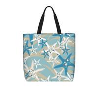 Borsa a tracolla unisex con dinosauro e foglia di palma, riutilizzabile, pieghevole, casual, elegante, per la spesa, per spiaggia, viaggi, lavoro, scuola, Bella Stella Marina, Taglia unica