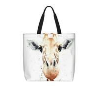 Borsa a tracolla unisex con fiori colorati, riutilizzabile, pieghevole, casual, elegante, per la spesa, per spiaggia, viaggi, lavoro, scuola, giraffa intelligente, Taglia unica