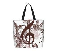 Borsa a tracolla unisex con giraffa intelligente, riutilizzabile, pieghevole, casual, elegante, per la spesa, per spiaggia, viaggi, lavoro, scuola, Simbolo musicale, Taglia unica