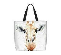 Borsa a tracolla unisex con giraffa intelligente, riutilizzabile, pieghevole, casual, elegante, per la spesa, per spiaggia, viaggi, lavoro, scuola, giraffa intelligente, Taglia unica
