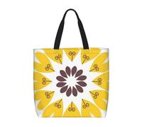 Borsa a tracolla unisex con giraffa intelligente, riutilizzabile, pieghevole, casual, elegante, per la spesa, per spiaggia, viaggi, lavoro, scuola, Bellezza di girasole, Taglia unica