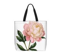 Borsa a tracolla unisex con giraffa intelligente, riutilizzabile, pieghevole, casual, elegante, per la spesa, per spiaggia, viaggi, lavoro, scuola, Peonia., Taglia unica