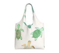 Borsa a tracolla unisex, con libellula, riutilizzabile, pieghevole, casual, elegante, per la spesa, per spiaggia, viaggi, lavoro, scuola, Tartaruga Scrivere, Taglia unica