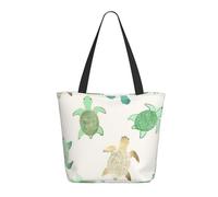 Borsa a tracolla unisex, con libellula, riutilizzabile, pieghevole, casual, elegante, per la spesa, per spiaggia, viaggi, lavoro, scuola, Tartaruga Scrivere, Taglia unica