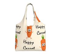 Borsa a tracolla unisex con libellula, riutilizzabile, pieghevole, casual, elegante, per la spesa, per spiaggia, viaggi, lavoro, scuola, Carota Felice, Taglia unica