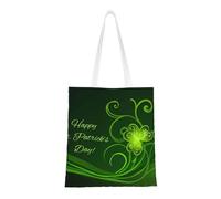 Borsa a tracolla unisex con motivo cielo cittadino, riutilizzabile, pieghevole, casual, elegante, per la spesa, per spiaggia, viaggi, lavoro, scuola, Felice St Patrick's D, Taglia unica