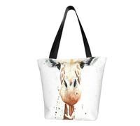 Borsa a tracolla unisex con pesce marino subacqueo, riutilizzabile, pieghevole, casual, elegante, per la spesa, per spiaggia, viaggi, lavoro, scuola, giraffa intelligente, Taglia unica