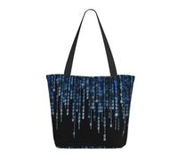 Borsa a tracolla unisex con pinguino grigio, riutilizzabile, pieghevole, casual, elegante, per la spesa, per spiaggia, viaggi, lavoro, scuola, Il binario blu, Taglia unica