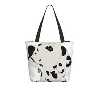 Borsa a tracolla unisex con sfondo blu glitterato, riutilizzabile, pieghevole, casual, elegante, per la spesa, per spiaggia, viaggi, lavoro, scuola, Dalmata, Taglia unica