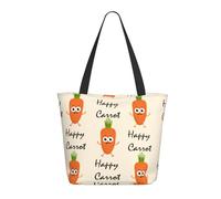 Borsa a tracolla unisex con sfondo blu glitterato, riutilizzabile, pieghevole, casual, elegante, per la spesa, per spiaggia, viaggi, lavoro, scuola, Carota Felice, Taglia unica