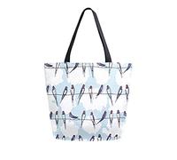 Borsa a tracolla unisex con stampa di rondine e uccello, riutilizzabile, pieghevole, casual, elegante, per la spesa, per spiaggia, viaggi, lavoro, scuola