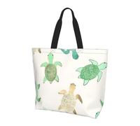 Borsa a tracolla unisex con vari tipi di cavalli, riutilizzabile, pieghevole, casual, elegante, per la spesa, per spiaggia, viaggi, lavoro, scuola, Tartaruga Scrivere, Taglia unica